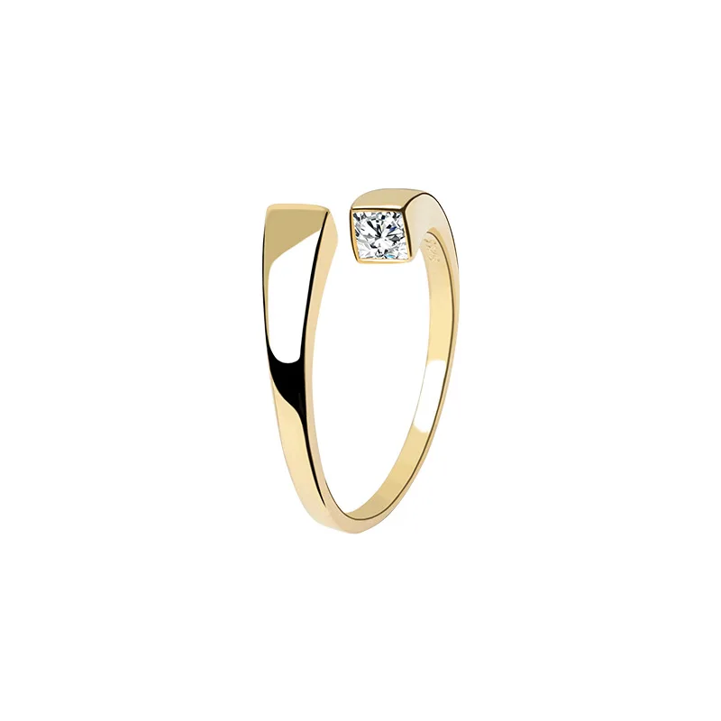 

QMCOCO 925 Sterling Silver Ring Simple Geometric Circle Opening Handmade Ring Fashion Fine Jewelry