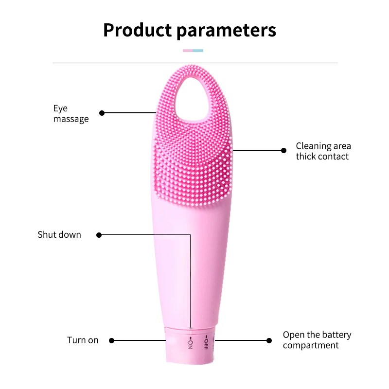 Электрический водонепроницаемый силиконовый инструмент для очищения лица