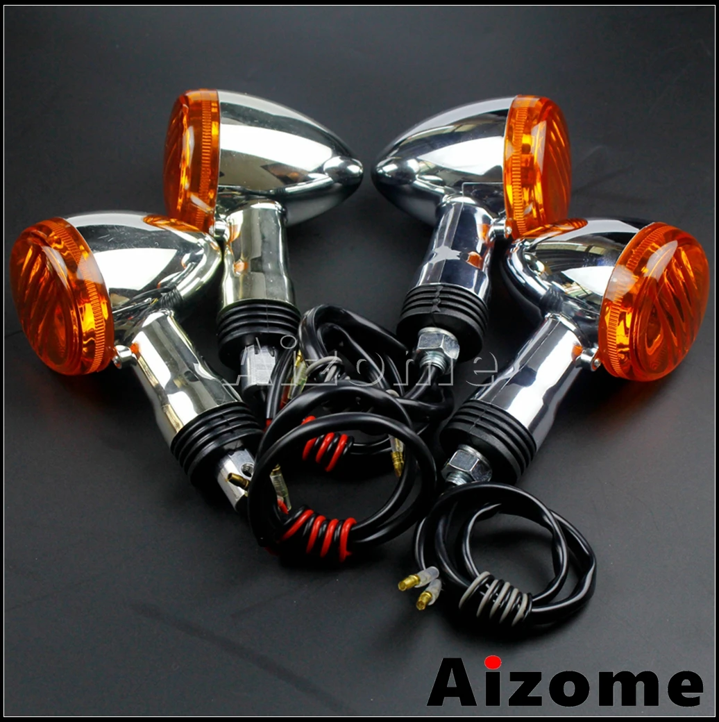 12V Front &ampRear Turn Signal Light Motorcycle Amber Indicators Running Lamp Blinkers For Suzuki Boulevard M109R VRZ1800 |