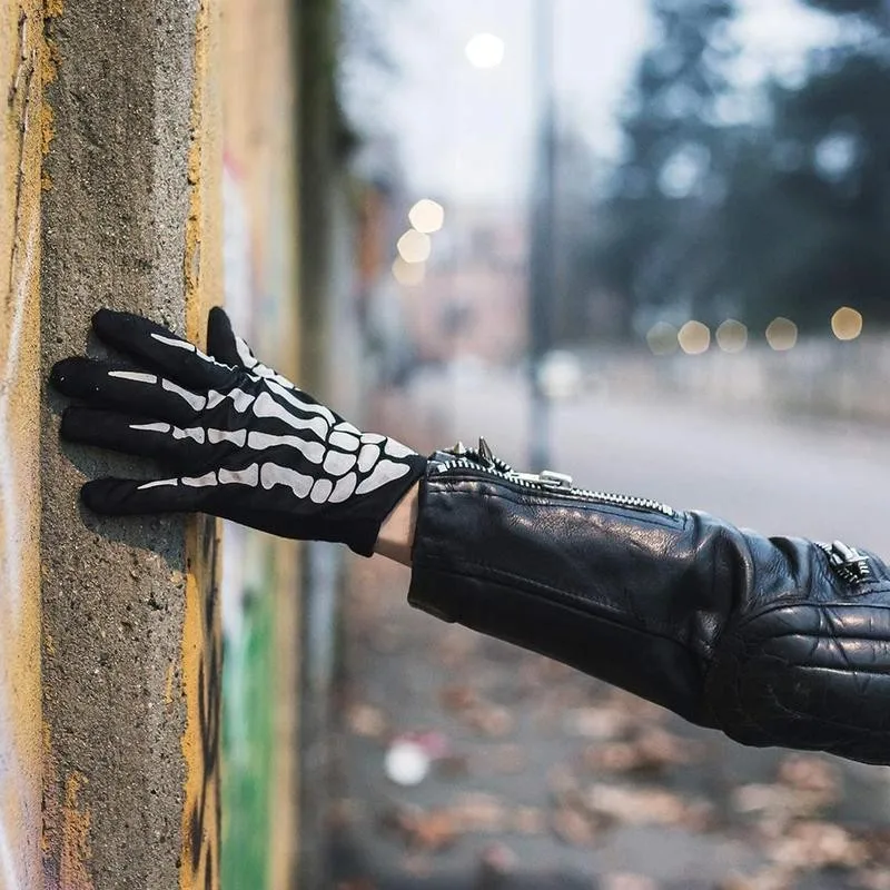 Перчатки-скелетоны на Хэллоуин маска лицо шарф набор унисекс страшные перчатки в