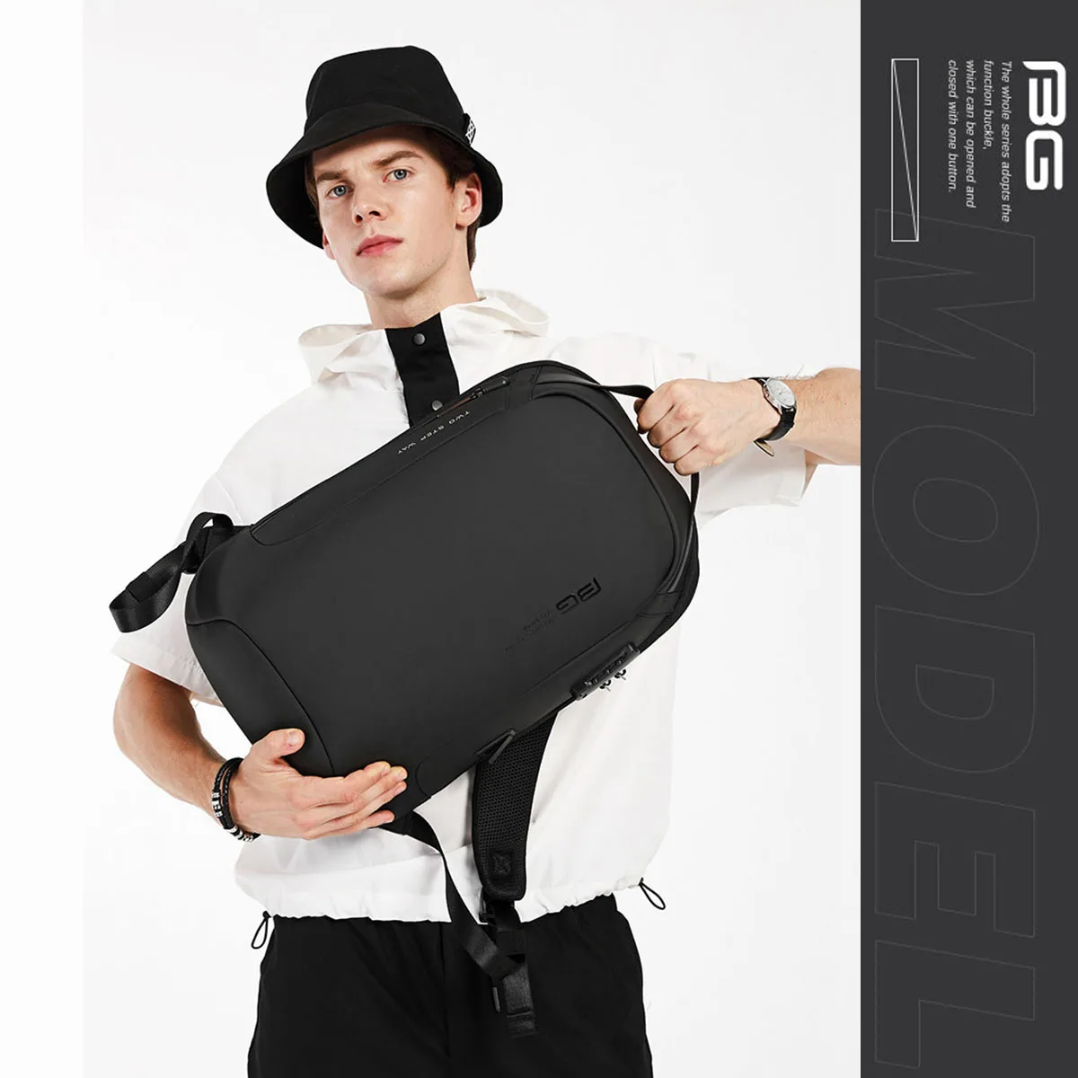 

BANGE Anti-theft Backpack Suitable for 15.6-inch Laptop Bag Waterproof USB Charging Coded Lock Business Shoulder Bags Schoolbag