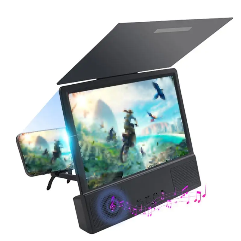 l12 3d mobile phone screen magnifier hd video amplifier stand bracket with movie game magnifying folding phone desk holder free global shipping