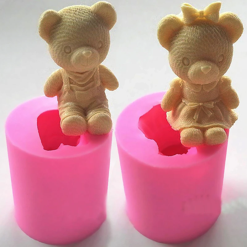 3D в виде милого медведя для мальчиков и девочек силиконовая форма мыла