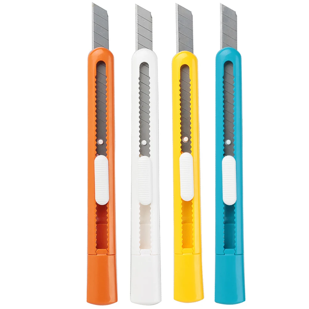 

1pc Mini Pocket Art Utility Knife Simple Portable Retractable Paper Cutter Express Knife Craft Wrapping Blade Stationery