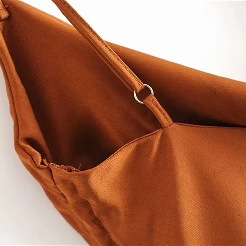 Весна 2020 новое женское шелковое однотонное платье-комбинация двустороннее