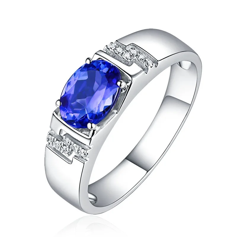 RICKI Fine Jewelry синее сапфировое Открытое кольцо из натурального белого золота с
