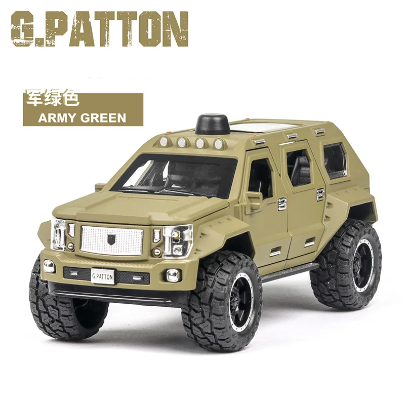 Литая 1:24, G-PATTON, колесница, модель автомобиля, металлический сплав, автомобиль, моделирование, оттягивание, автомобили, игрушки для детей, подарки для детей - Цвет: Зеленый