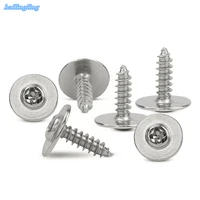 100pcs nickel plated round head with pad self tapping screw phillips pan head with meson washer screw m1 7 m2 m2 3 m2 6 m3 m4