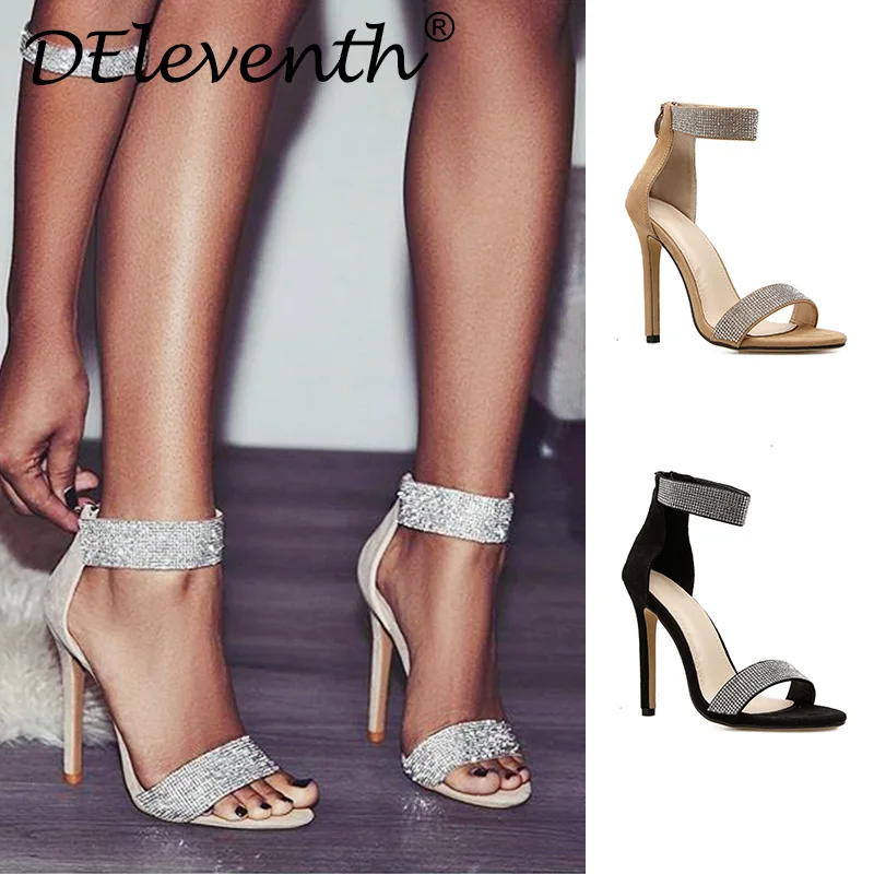 Женские босоножки на высоком каблуке сандалии абрикосового и черного цвета со