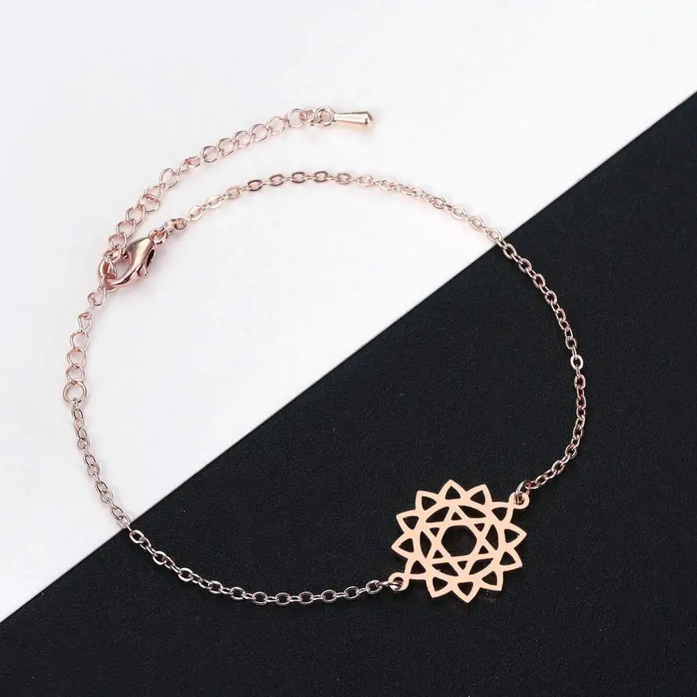 Чандлер чакра браслет с цветком лотоса Йога Медитация Исцеление мусульманский