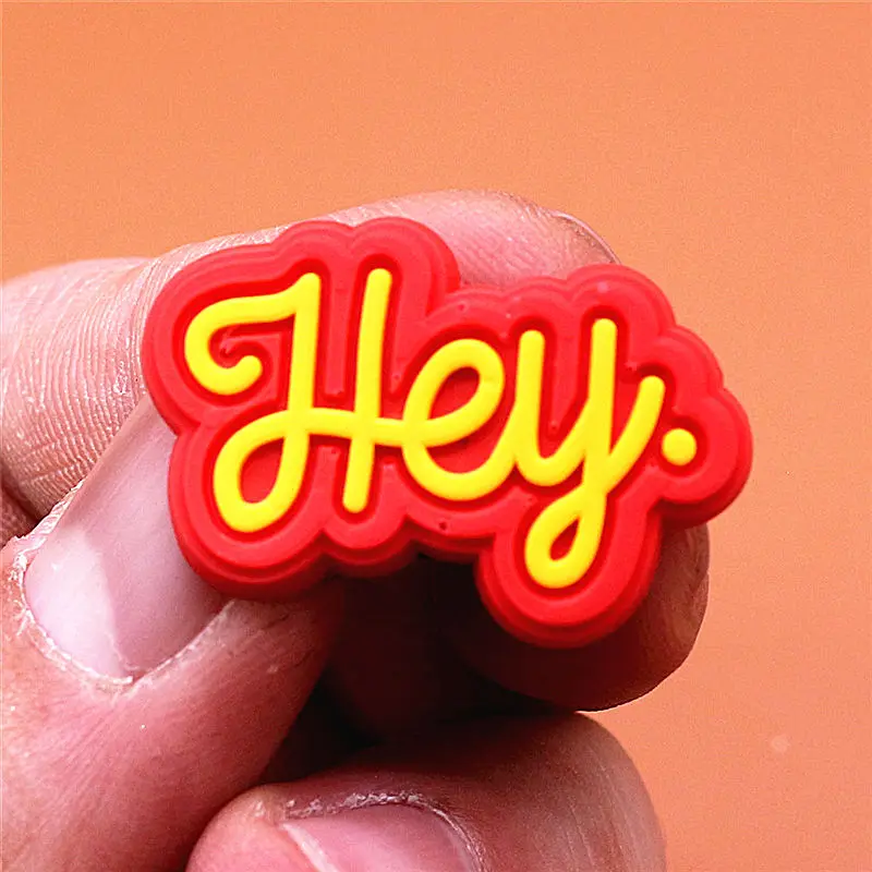 Crock Charms Accessories Custom Cartoon PVC Shoe Croc Buttons Sandals Charm Decoration Hey Super Yes Kiss Aloha Free Shipping