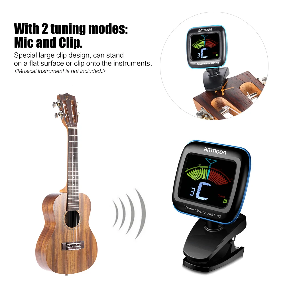 JOYO JMT-03 Портативный гитарный тюнер метроном цифровой клип микрофон для