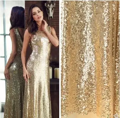 

3mm Sequin Fabric Golden Encryption Performance Costume Decoration Wedding Clothing Fabric