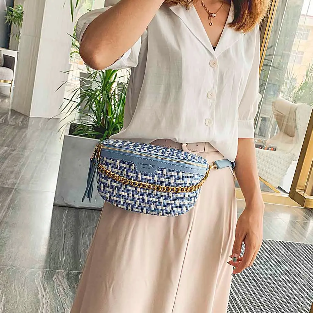 Забавная сумка для женщин модная нагрудная Повседневная Соломенная Сумочка
