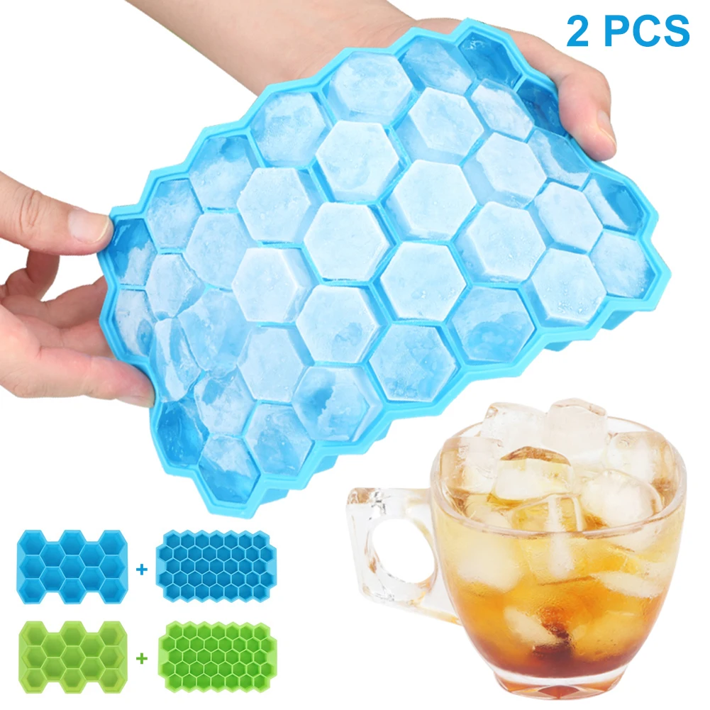 

Cavity Ice Cube Tray Honeycomb Ice Cube Mold Food Grade Flexible Silicone Ice Molds for Whiskey Cocktail with Removable Lids