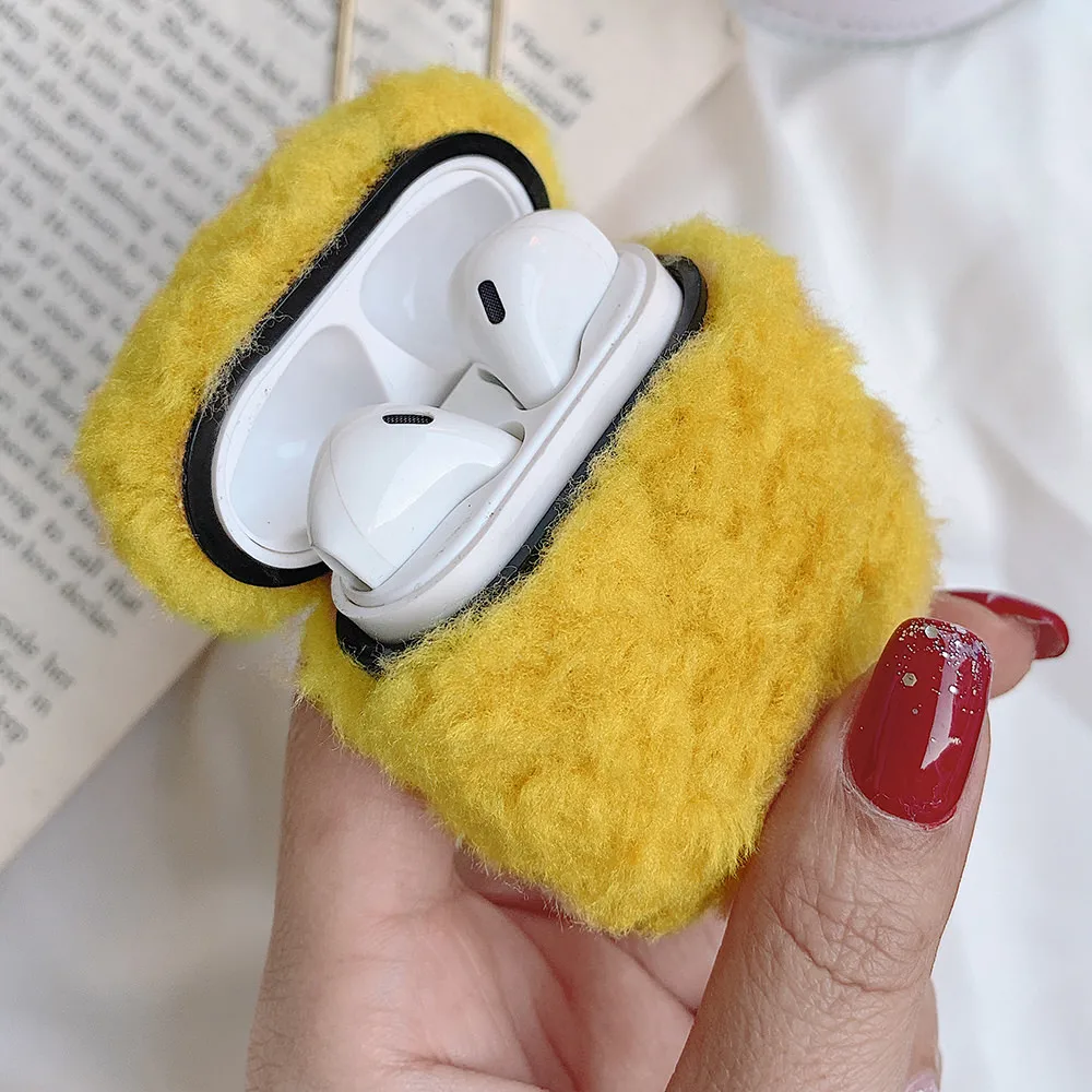 LAPOPNUT Cute Fluffy Fur Earphone Case for Apple Airpods 1 2 Warm Plush Air Pods Cover Skin Accessories Pro 2019 |