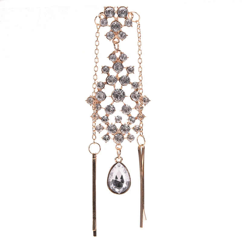 Женская повязка для волос с высоким лбом и кристаллами в индийском стиле |