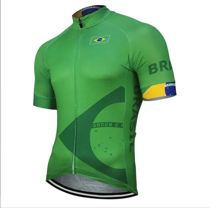 Бразильская велосипедная Джерси 2019 мужские топы командная зеленая одежда для