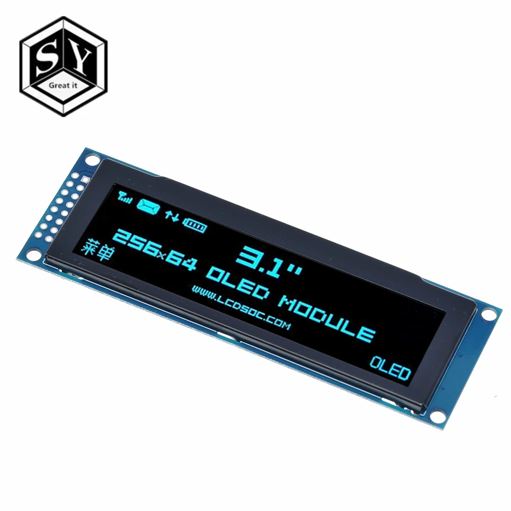 Отличный настоящий oled-дисплей 3,1" 256*64 25664 точек Графический ЖК-модуль дисплей экран LCM SSD1322 контроллер Поддержка SPI