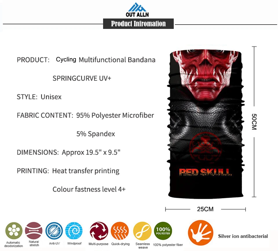 3D Лыжная маска повязка на голову шейный Гетр Женский волшебный шарф Mascarilla