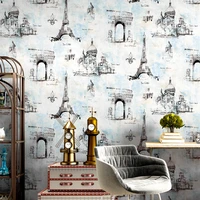 american retro wallpaper nostalgic tower cafe cool industrial wind wallpaper restaurant clothing store hotel barber shop