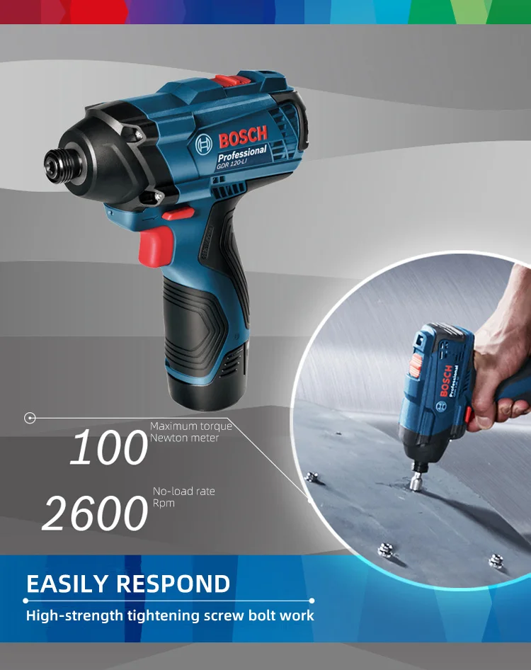 

Bosch GDR120-Li (0NE BATTERY) Power Tools Lithium Battery Charging Impact Screwdriver Electric Screwdriver Hand Drill
