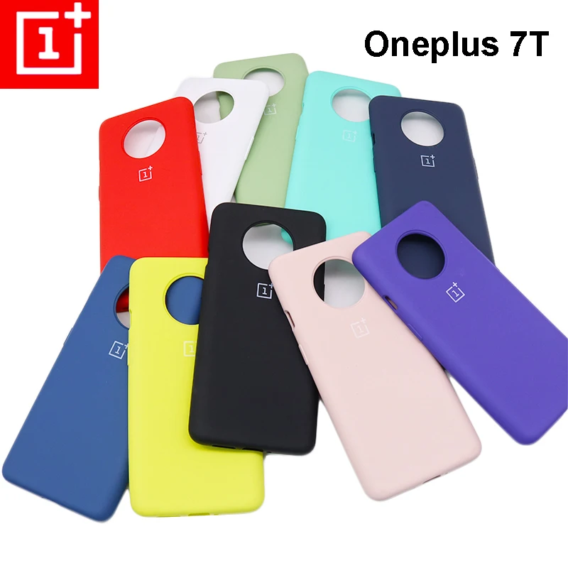 Оригинальный жидкий силиконовый чехол Oneplus 7T с мягкой отделкой защитный для