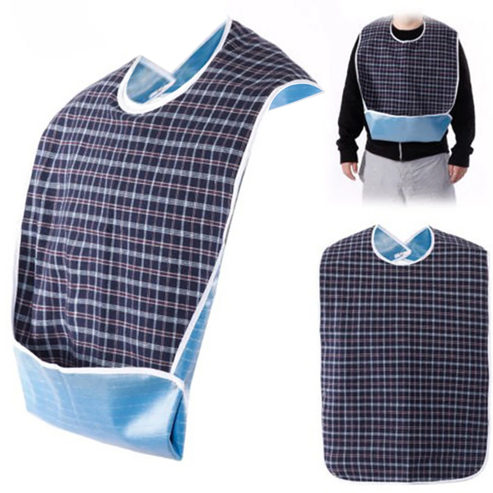 

3PCS Waterproof Washable Adult Eating Bib Cloth Protector Disability Aid Apron
