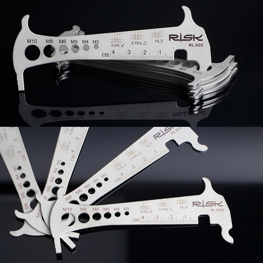 

Stainless Steel Go/No-go Bike 3 in 1 Chain Checker MTB Bike Road Bicycle Chain Wear Loss Indicator Checker W/Chain Hook Tools