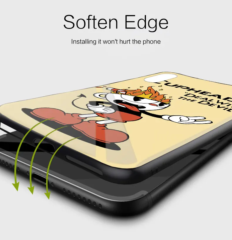 Мягкие стеклянные Чехлы cuphead с постером для Huawei P40 P30 P20 Pro Lite Plus P30lite P40lite E P Samrt 2020
