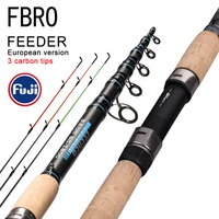 fbro feeder fishing rod telescopic spinning casting travel rod 3 0 3 3 3 6m vara de pesca carp feeder 60 180g fuji pole