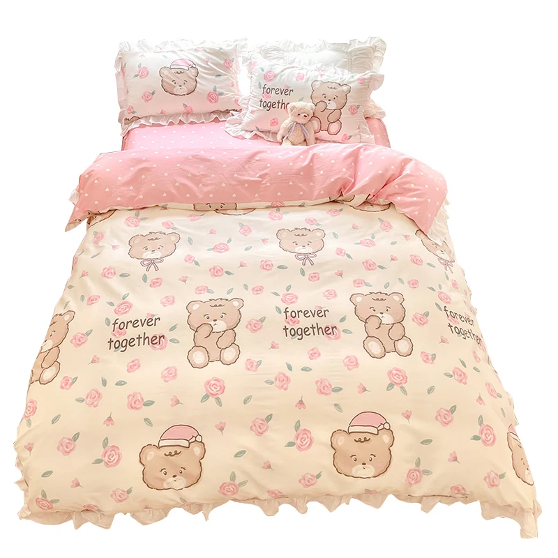 Комплект постельного белья в Корейском стиле для девочек милая хлопковая
