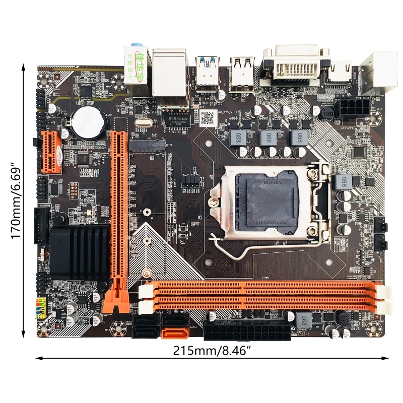 

B75-M2 LGA1155 Socket M-ATX Motherboard Support Integrated Graphics Card VGA DVI SATA3 HDD M.2 NVME SSD DDR3 1600 1333
