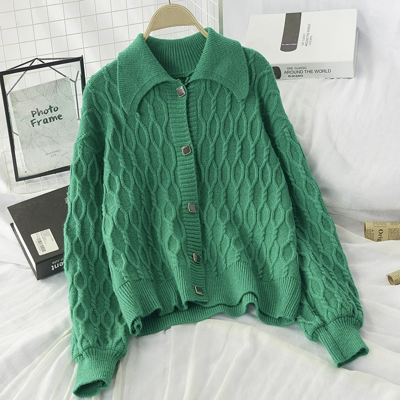 Фиолетовая куртка свитер женские вязаные жакеты пальто вязаная зимняя верхняя