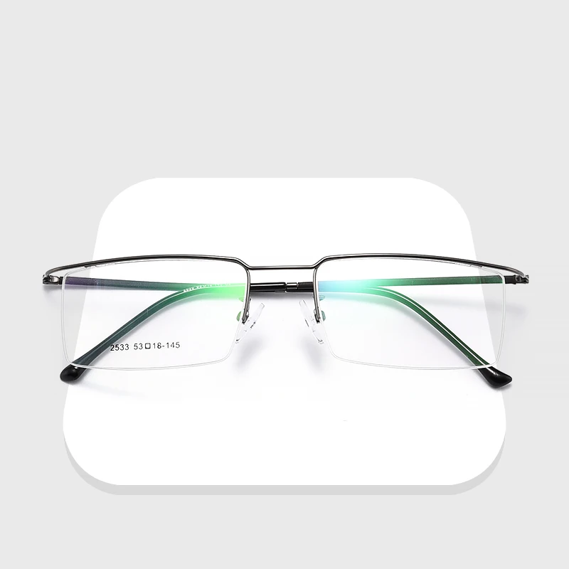 

New Titanium Alloy Eyeglasses Half Rim Optical Frame Prescription Spectacle Wire Temple Glasses Men New Slim Light Eye glasses