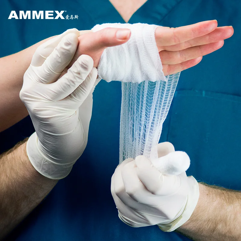 

AMMEX Work Glove Disposable Latex Gloves Non-slip Protective Wear-Resistant Safety Industry Mechanical Individual Packaging