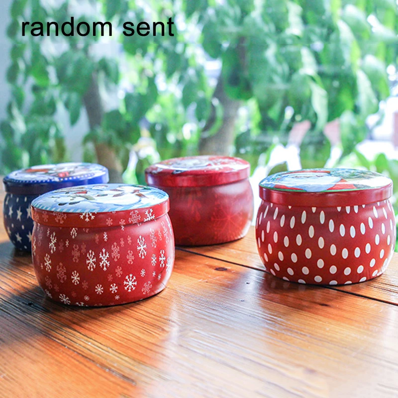 Рождественский стиль круглый жестяной коробки конфеты печенье шоколад коробка