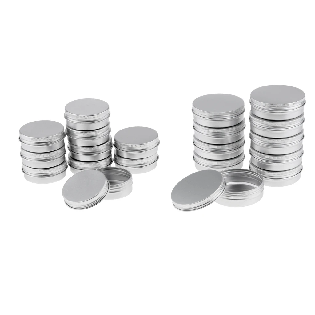 20 Пустых Алюминиевых банок с винтовыми крышками контейнер банка Топ Круглый 30 г