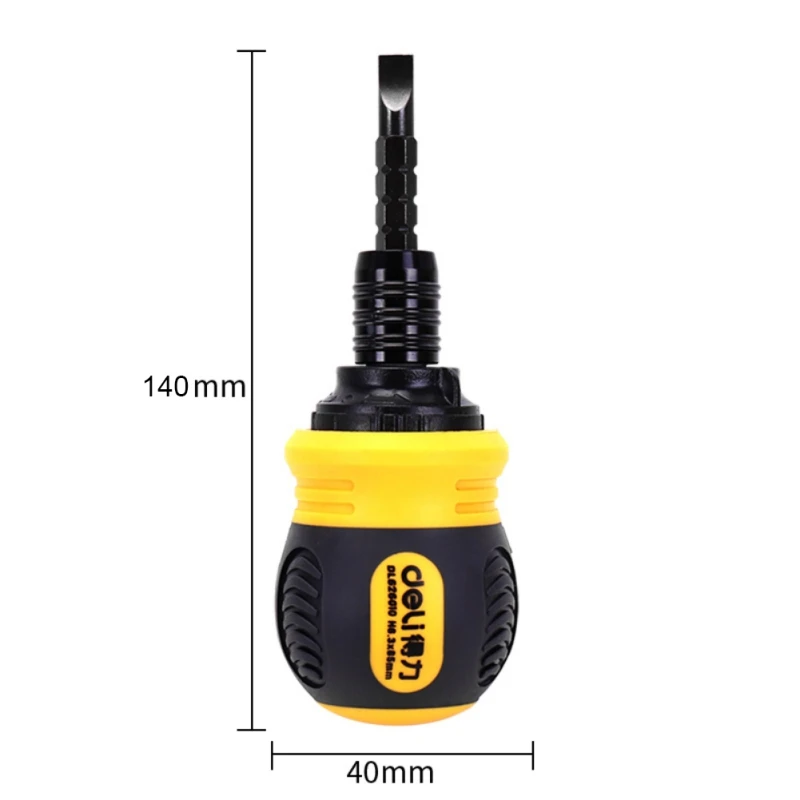 

DL Ratchet And Retractable Dual Purpose Screwdriver Cross/Slotted Screwdriver Torpedo Type Non-slip Handle Tool 6/PH2*85mm