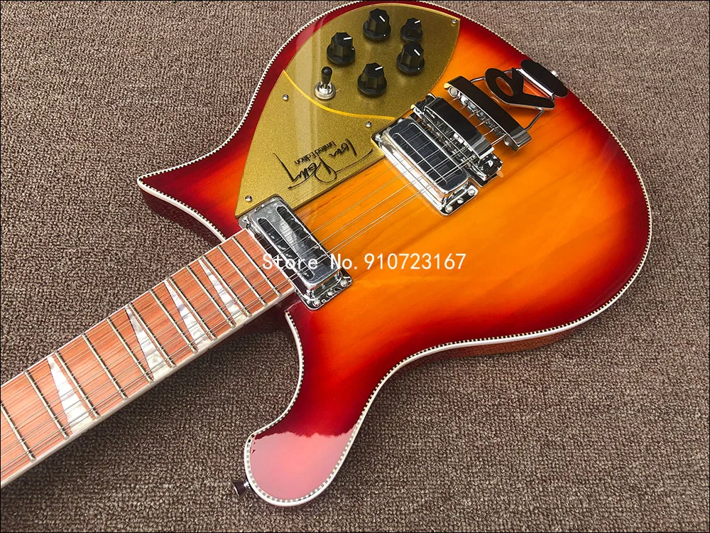 Высококачественная 12-струнная электрогитара Ricken 2020 CS burst paint neck сквозь корпус