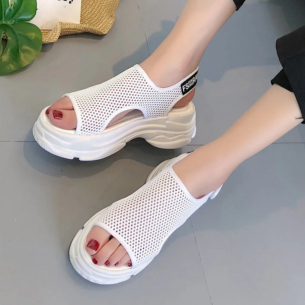 

Sandals Woman Mesh Foam Bottom Shock Absorption Platform Large Size Breathable Comfortable Fashion Women Summer Shoes