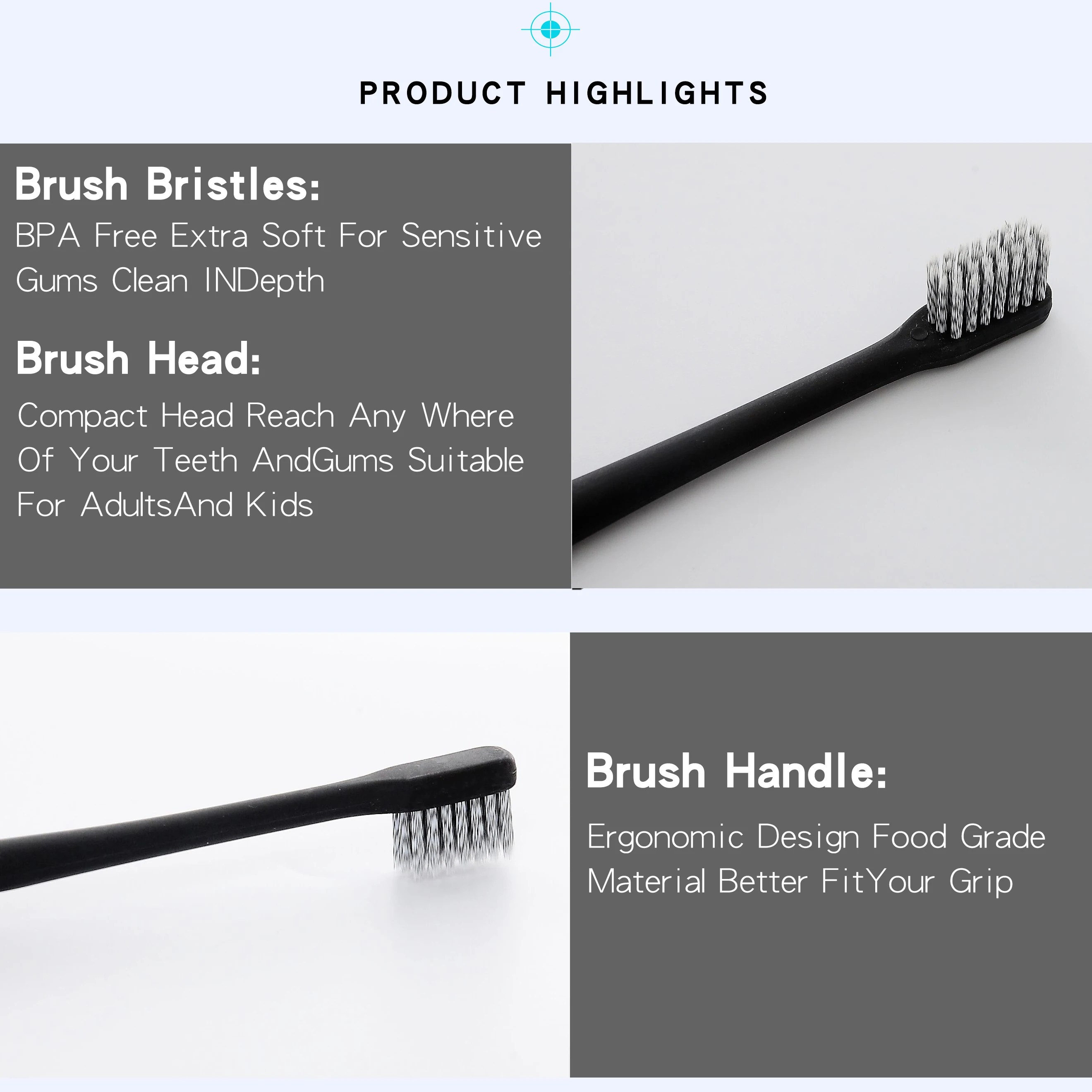 Сверхмягкая многоцветная зубная щетка YUNLI 6 с самостоятельной упаковкой подходит