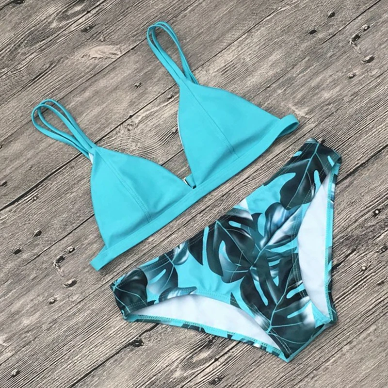 

2021 Bikini new Swimwear Women Swimsuit Brazilian Bathing Suit Palm Leaf Bikini Set Biquini Beach Swim Suit night bikinis XL