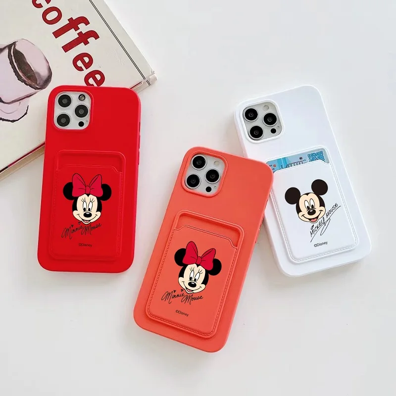 

Disney 2021 Mickey Mouse Minnie Card All-Inclusive Phone Case for iPhone 12 11 Pro Max 7 8 Plus X XR XS Protective Case