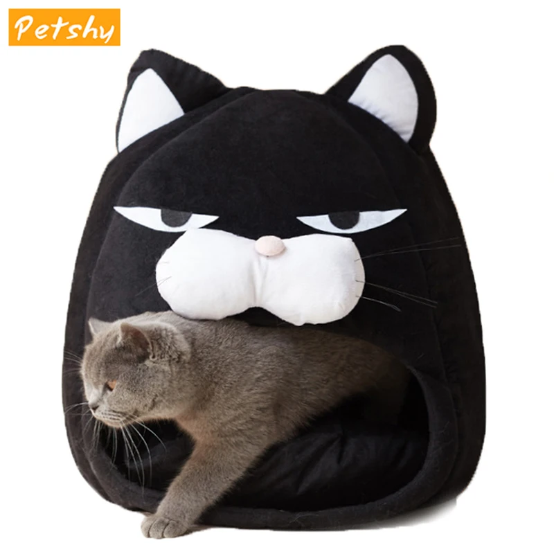 Домашняя кровать для кошек Petshy из хлопка зимний теплый коврик сна лежак щенков