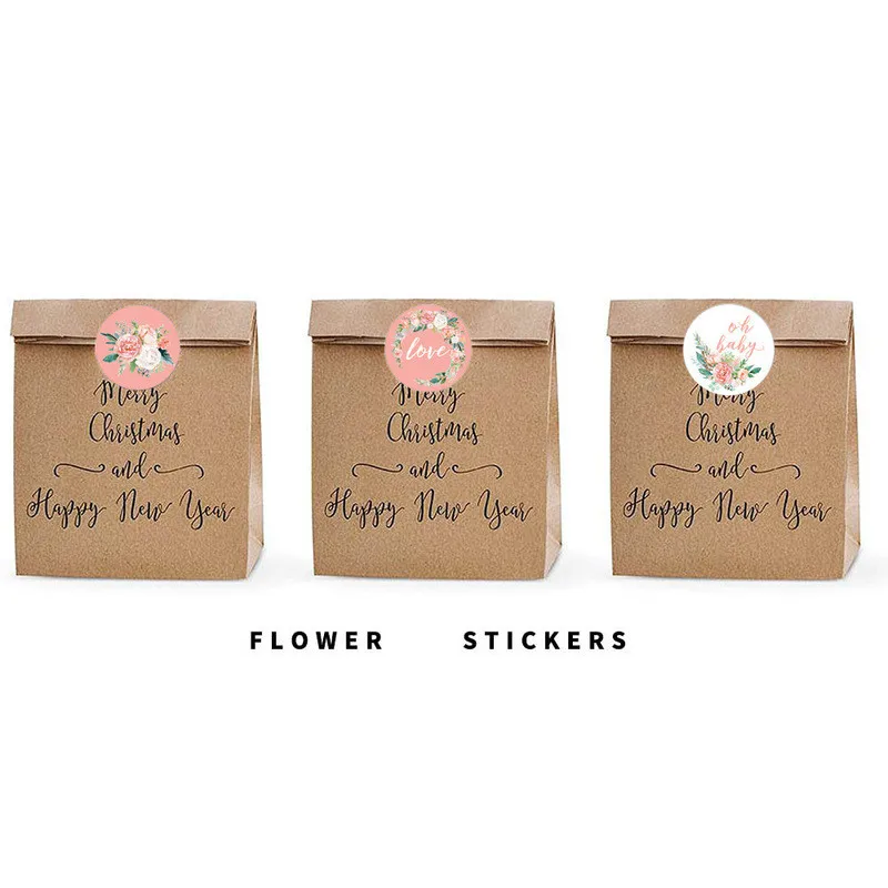 

New 500pcs 2.5cm Roll Stickers Gift Scrapbooking Sealing Stickers Thank You Letter Design Birthday Wedding Present Labels Decor