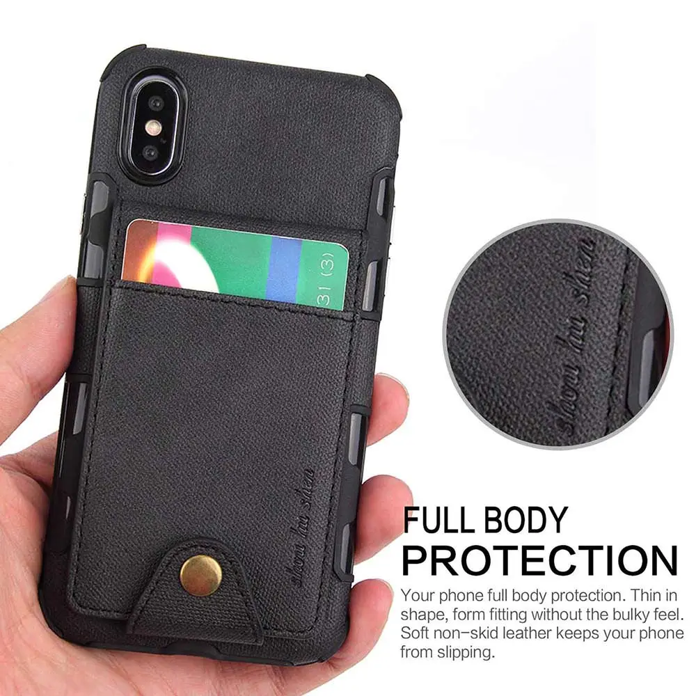 L-FADNUT Винтажный чехол для телефона с карманом карт iPhone X Xr Max тонкий противоударный
