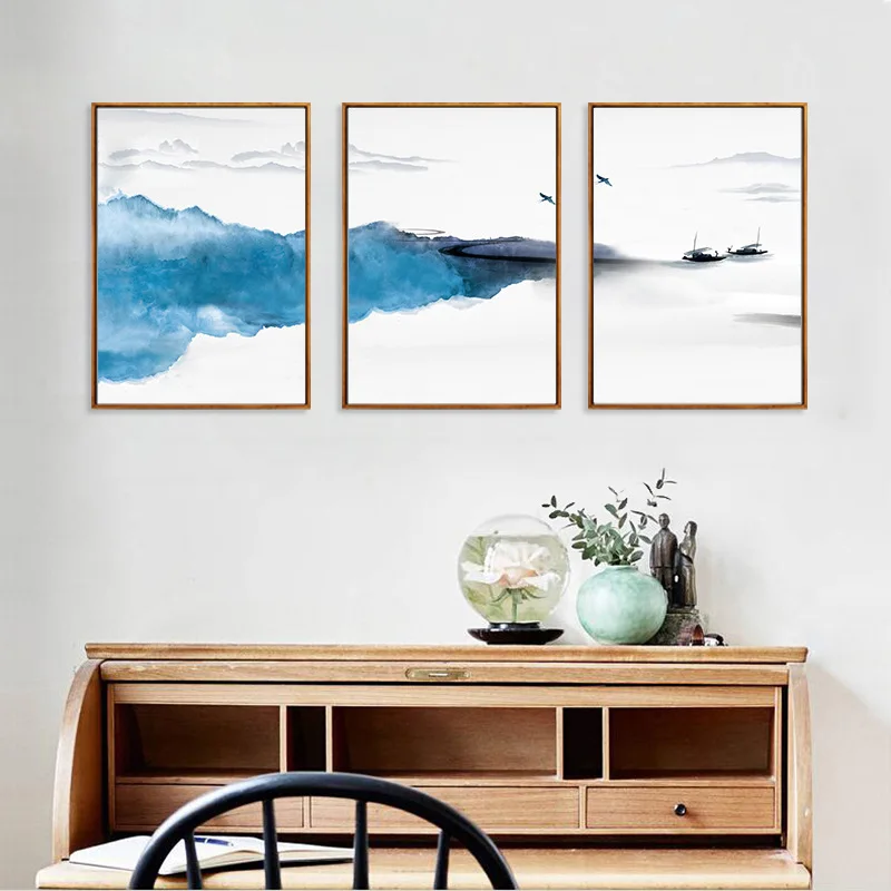 Триптих живопись на холсте пейзажные картины домашний декор плакаты акварельные