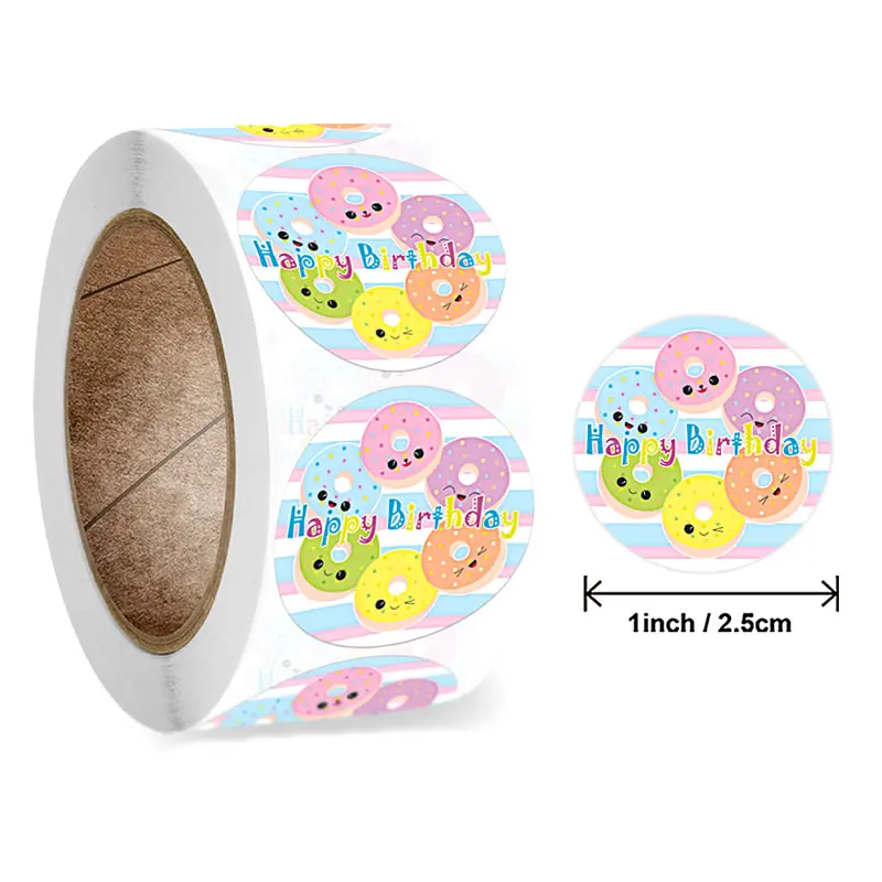 

Birthday Paper Stickers Birthday Favor Gift wrapping Seal-Sticker Seal Label Birthday Party Cookies Dessert Decoration