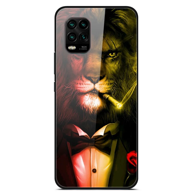 For Xiaomi Mi 10 Lite 5G Case Tempered Glass Hard Back Cover For Xiaomi Mi 10 10T Lite Pro Case Fundas For xiomi mi10 Lite Capa